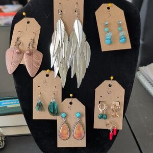 Silver Multi-Leaf Dangle Earrings — Lightweight Layered Silver Drops